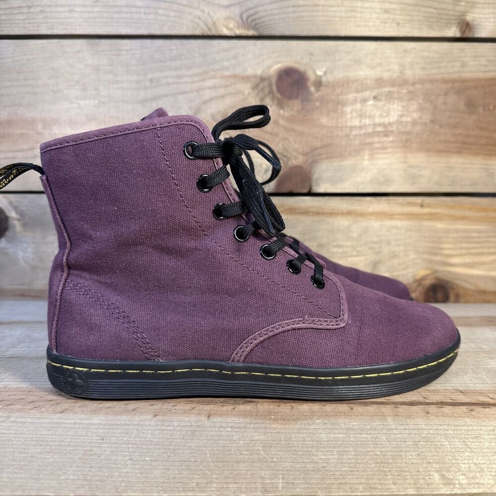 Women’s Size 7 - Dr. Martens Shoreditch Cherry Red Canvas Casual Lace Up Boots